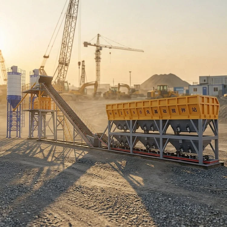 Foundation Free Concrete Batching Plant Easy Installation No Civil Work Required Hormigonera