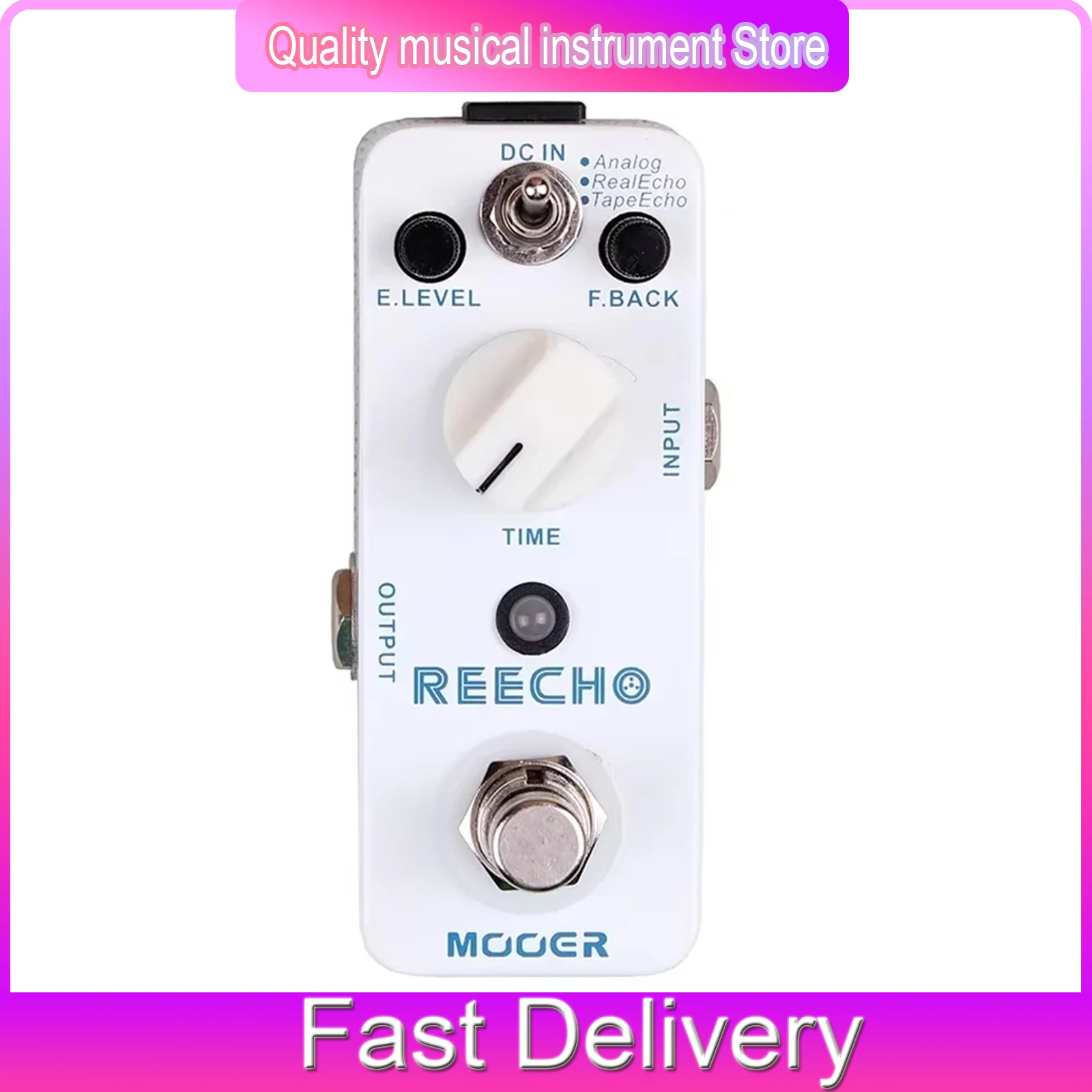 

MOOER Reecho Guitar Pedal Effect Digital Delay Effects True Bypass(Tape Echo/Analog/Real Echo) 3 Delay Modes Guitar Accessories