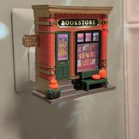 Bookstore Night Light Wall Projector Miniature Book Store LED Night Lamp Home Office Living Room Bedroom Wall Decoration