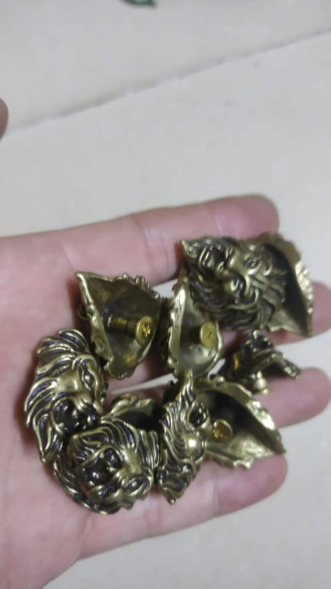 

10 pcs Brass Large Lannister lion Head Concho Leather craft Decor Screw Back lock rivet ring Belt Saddle Blanket Hats Wallet