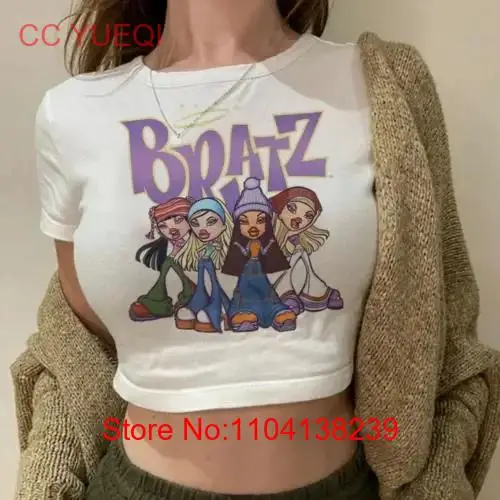 bratz trashy fairy grunge 2000s crop top girl gothic Kawaii 90s tee long or short sleeves