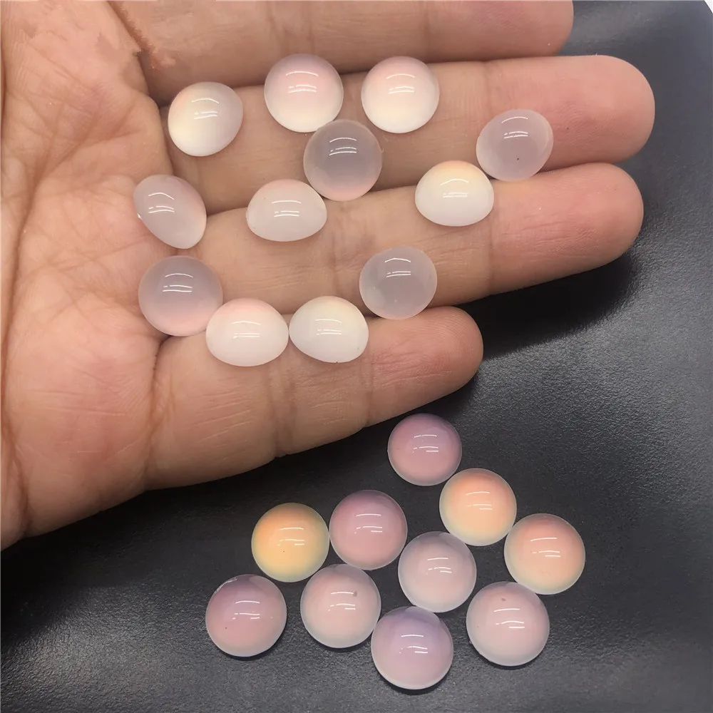 6/8mm 40/60PCS Resin Imitation Cat\'s Eye Light Perception Round Ring Face Jewelry Diy Antique Hairpin Inlaid Material