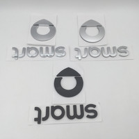 1pcs 3D silver/black forsmart car Letter Emblem front hood Rear Tailgate trunk badge sticker Decal styling Auto Accessories