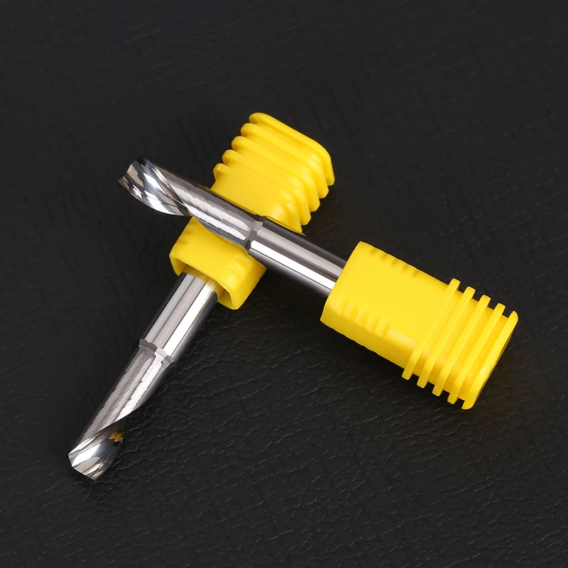 

2Pc Single Flute Spiral End Mill Carbide CNC Router Bit DLC Coating For Wood Acrylic Plastic 3D Engraving Milling Cutter