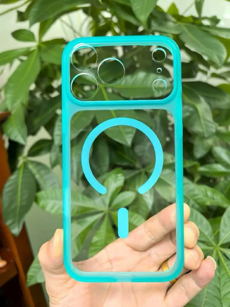 Nueva Funda de Teléfono Color Caramelo para Magsafe para iPhone 18 Pro Max 17, Carga Inalámbrica, Cubierta Trasera Transparente de Cristal de Hielo con Disipación de Calor