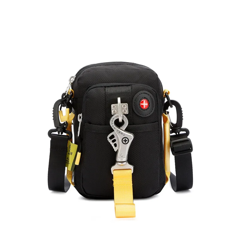 Waterproof Nylon Waist Bag Multifunction Crossbody Bag Outdoor Casual All Match Phone Pouch Leisure Travel Single Shoulder Bag
