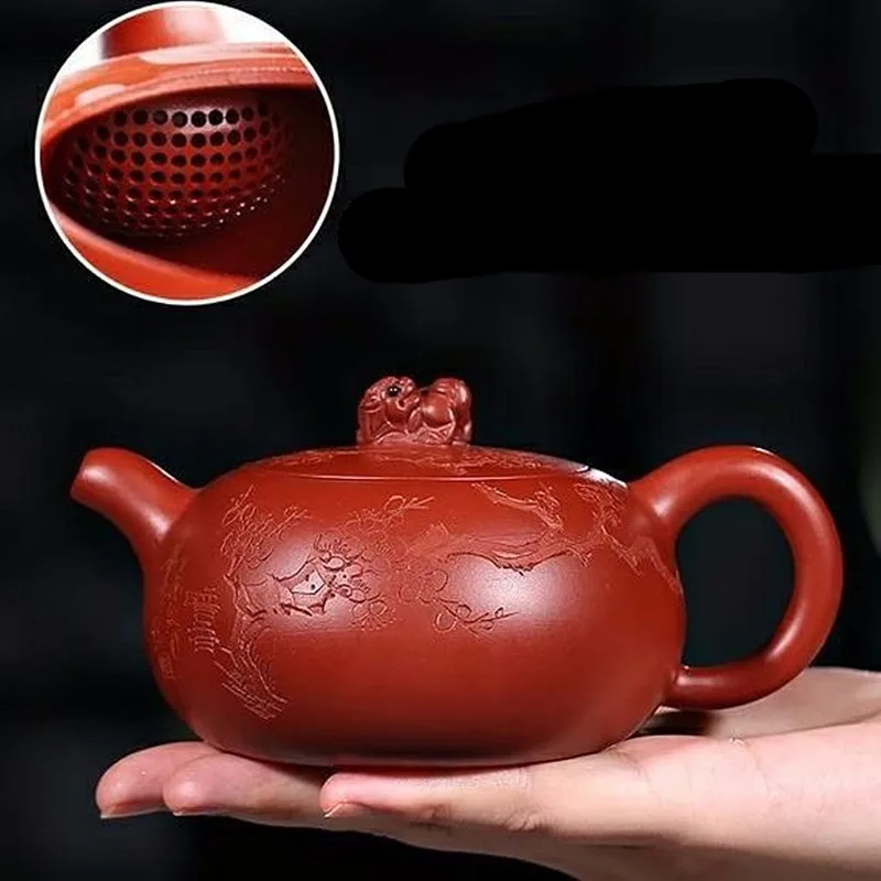 

210ml Handmade Yixing Purple Clay Tea Pot Dahongpao Xishi Beauty Teapot Ball Hole Filter Tea Infuser Chinese Tea Accessories