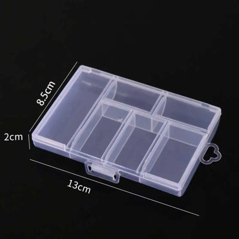 Jewellery Storage Box Transparent Double Buckle Earring and Ring Storage Box Nail Drill Accessories Storage Organiser