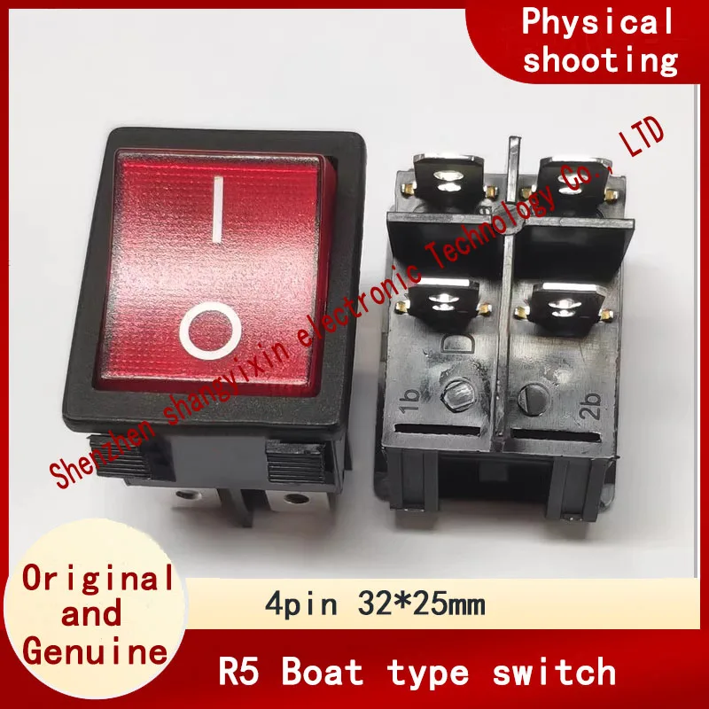 Original imported R5 certified ship type switch 4-pin 2-speed power supply 16A250V Red/green/black 32*25mm