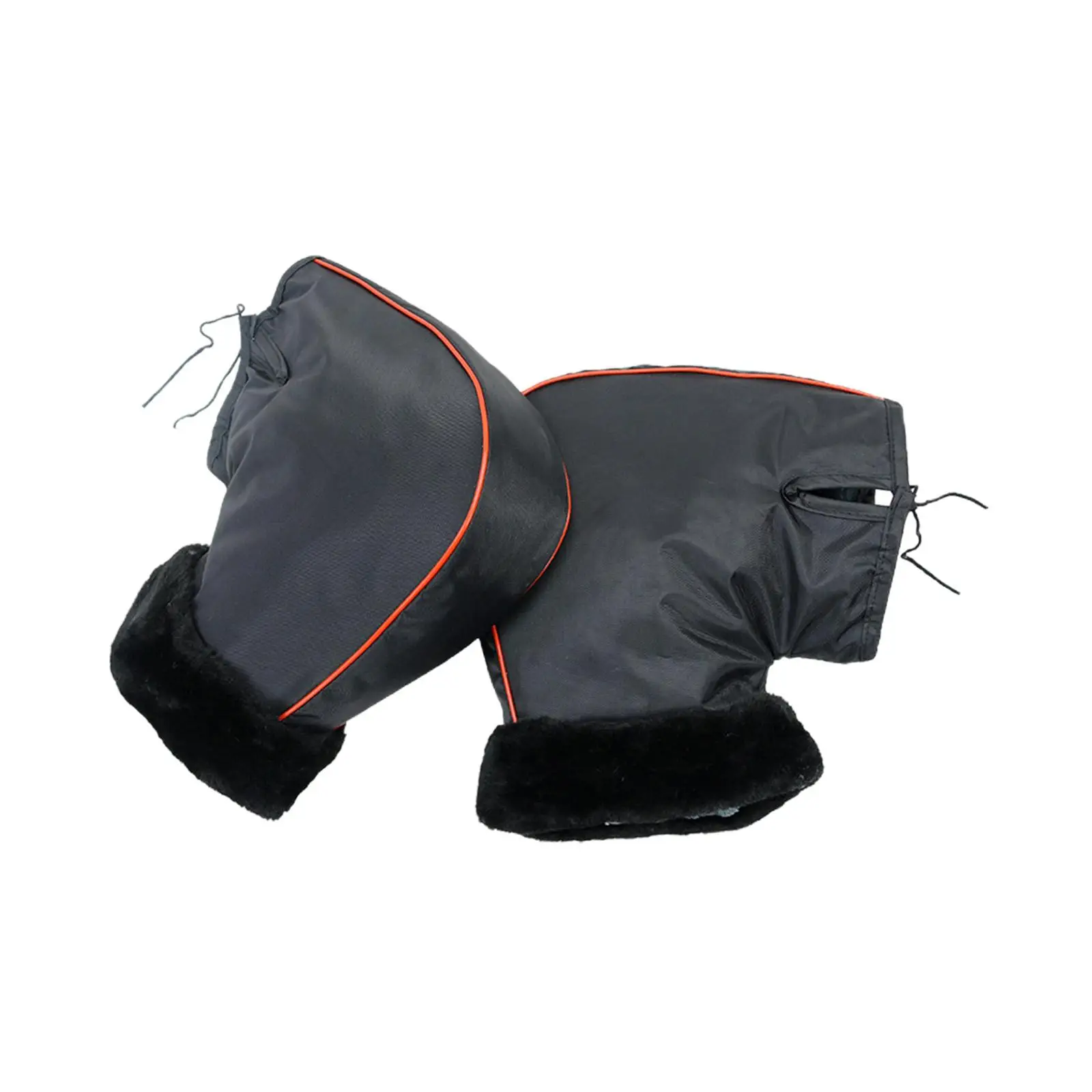 Cold Weather Motorcycle Handlebar Muffs Hands Protector PU Leather Soft Protective Mittens Covers for Scooter Snowmobile