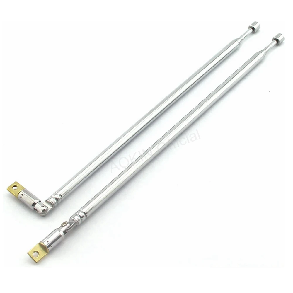 1 Pair AM FM Radio Universal Antenna 65cm Telescopic Stainless Steel Replacement Antenna Aerial for Radio TV