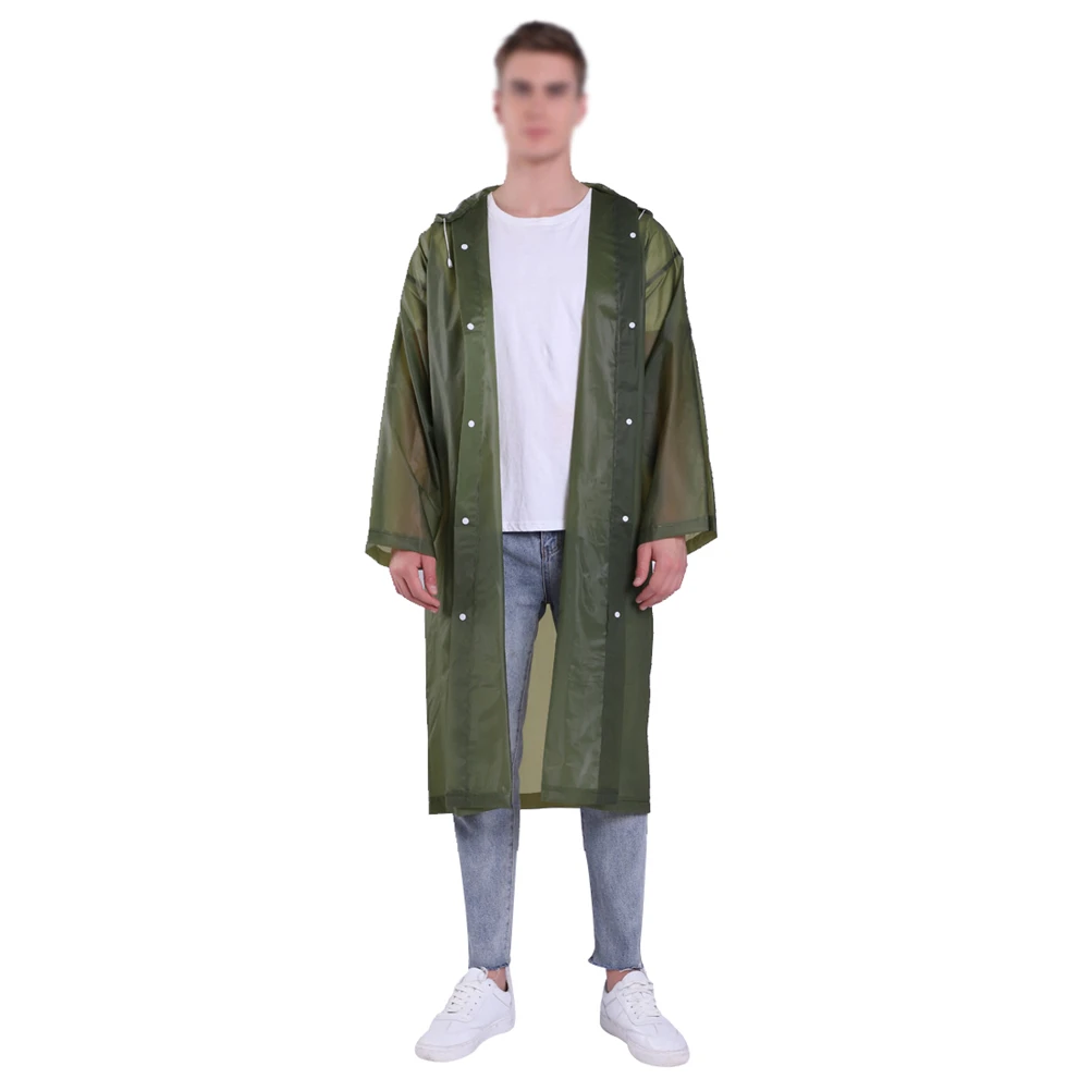 

EVA Raincoat Poncho Hooded Lightweight Portable Waterproof Reusable One Size Fits Adults Outdoor Activities Shopping Fishing