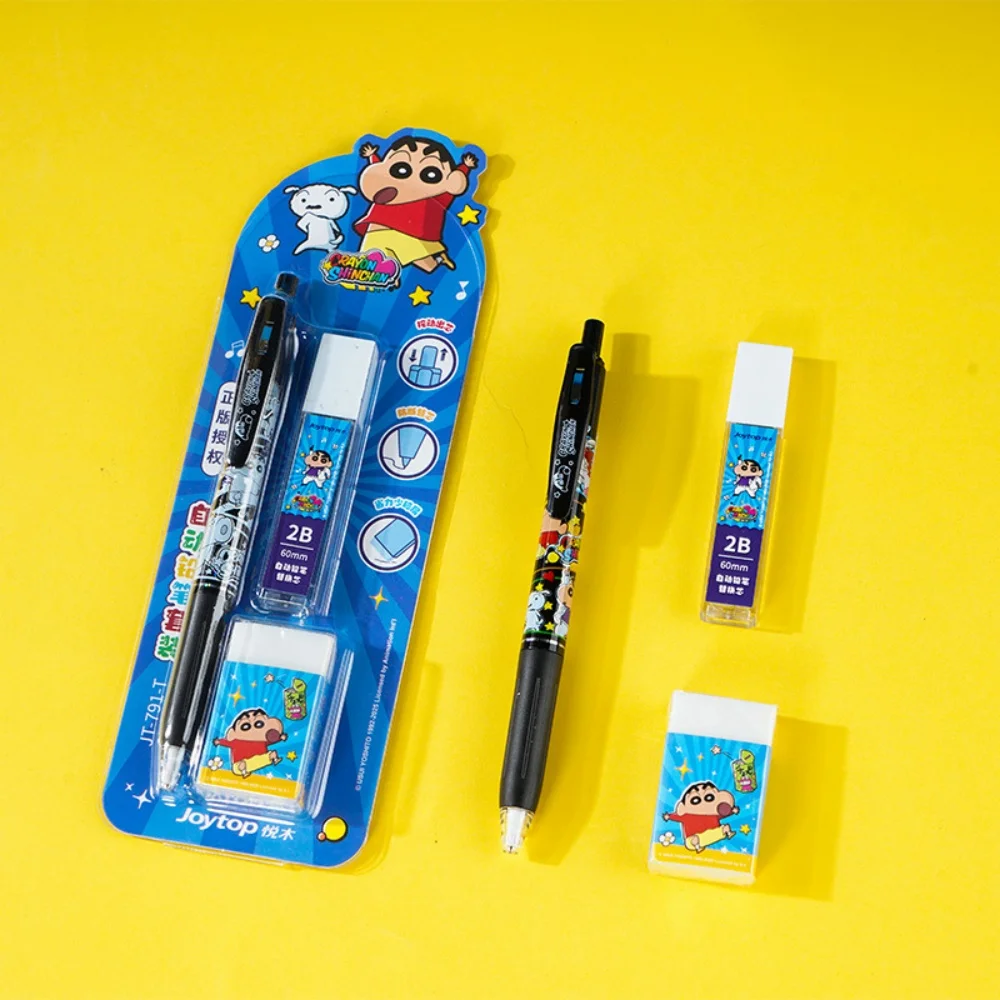 Genuine Crayon Shin-chan 0.5mm Mechanical Pen Automatic Pen with Refills for School Supplies Office Stationery Girls Gifts