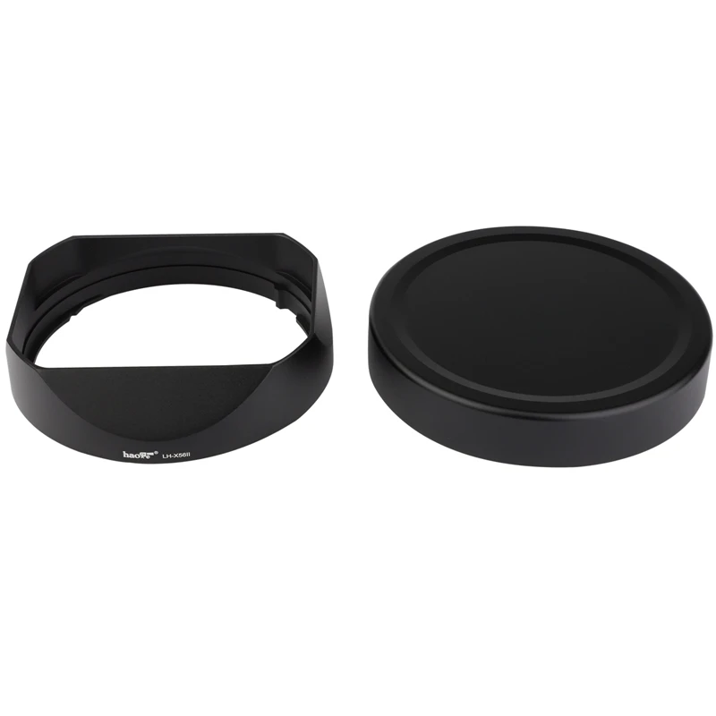 Haoge LH-X56II 렌즈 후드 금속 사각형 총검, 후지필름 XF56mm F1.2 R WR 렌즈, 후지 XF 56mm F1.2 마크 II 렌즈 후드, 캡 포함