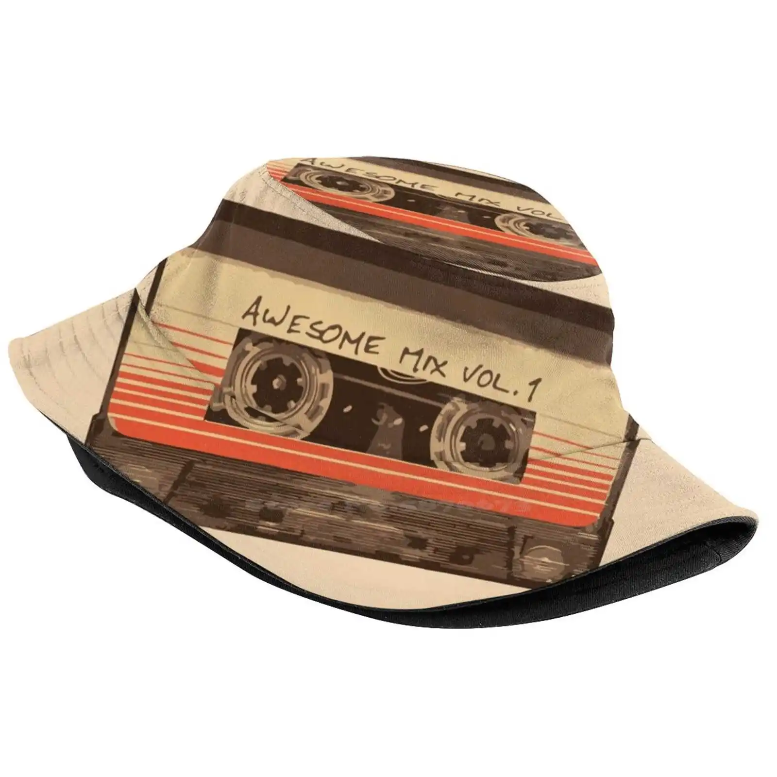 Galactic Soundtrack Bucket Hat Beach Tourism Hats Breathable Sun Cap Cassette Music Soundtrack Vol 1 Awesome Mixtape