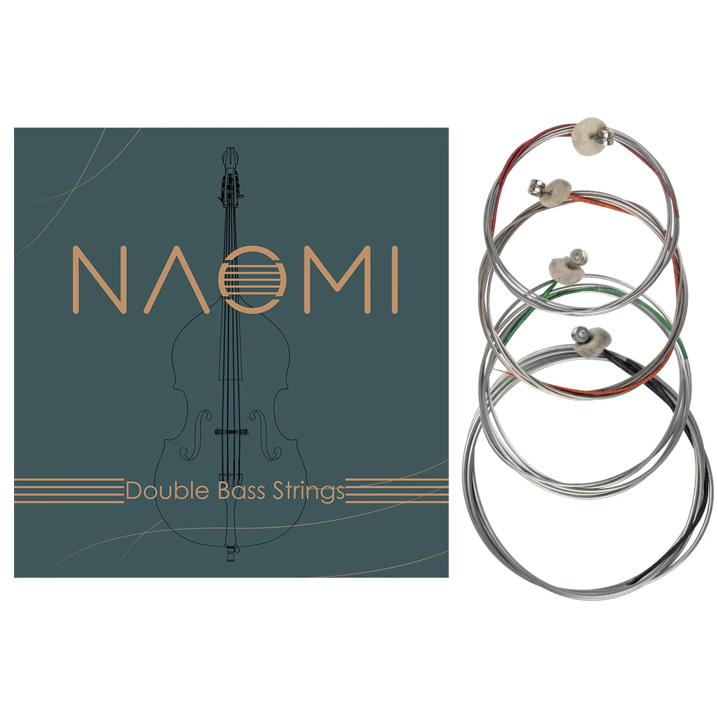 NAOMI 4pcs/set Upright Bass Strings Double Bass Strings 4/4 3/4 1/2 1/4 1/8 Size G D A E Contrabass Strings