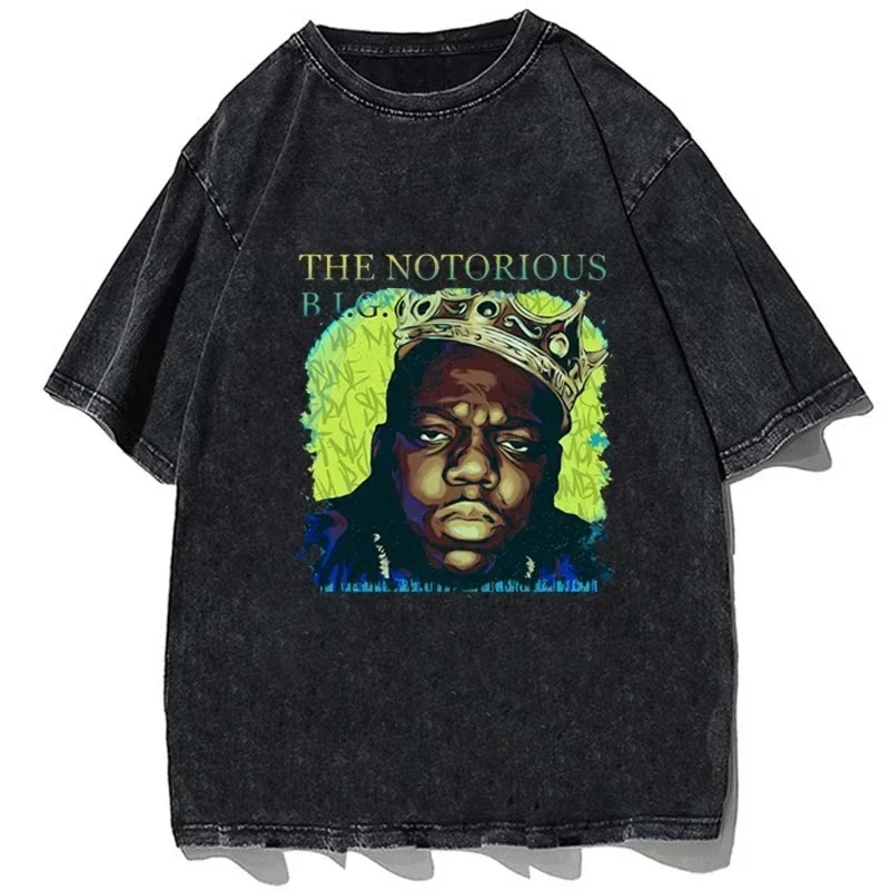 Hip Hop Rapper The Notorious B.I.G. Print T-shirt Men Women Casual Short Sleeve Tops Fashion Cotton Oversize Streetwear Tshirt