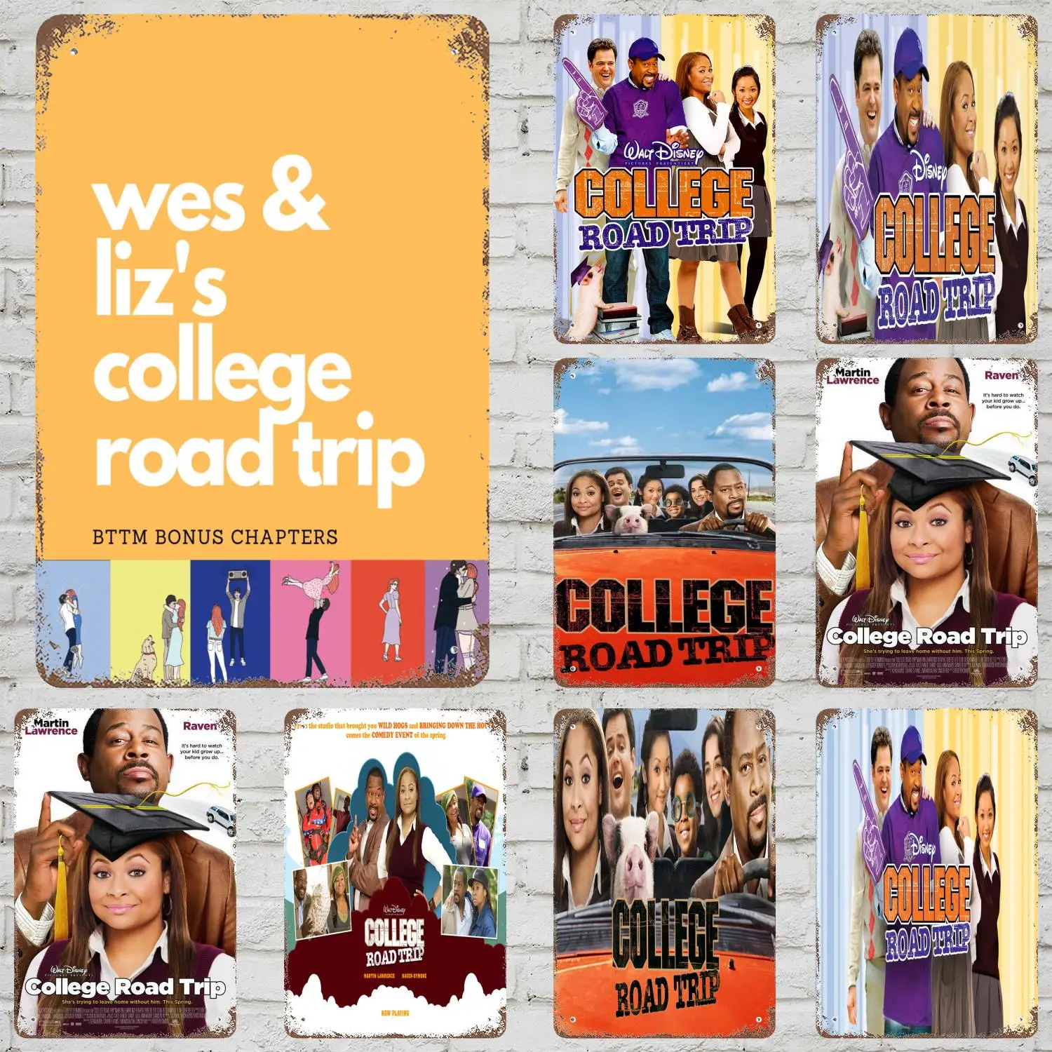 

MINISO College Road Trip Classic Poster Rusty Metal Plaque Retro Decorative Plate Bar Cave Garage Metal Sign Wall Decoration
