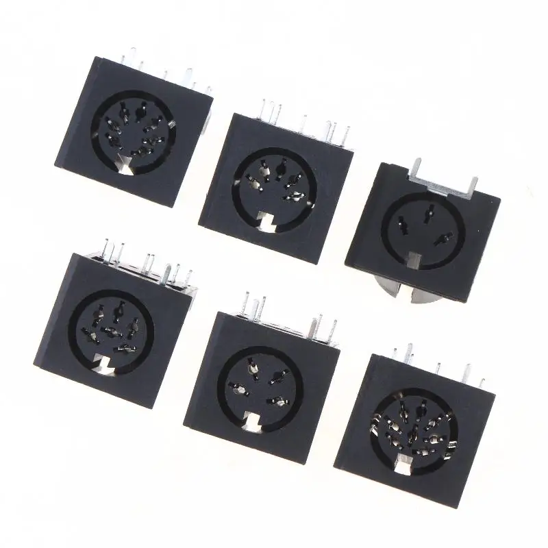 2PCS 3 4 5 6 7 8 Pin Mini DIN Female Socket Connector 3 4 5 6 8 Poles DIN Jack Mini Circular Keyboard And Mouse Socket