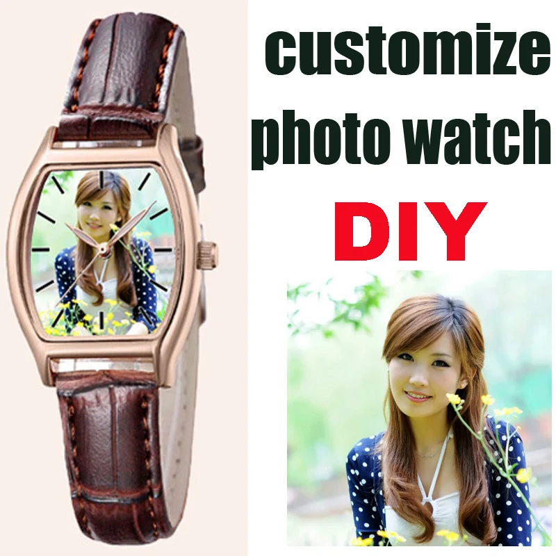 ساعة صور مخصصة للنساء تصميم شعار العلامة التجارية الخاصة بك تخصيص ساعة الصورة ساعات المعصم الشخصية للسيدات