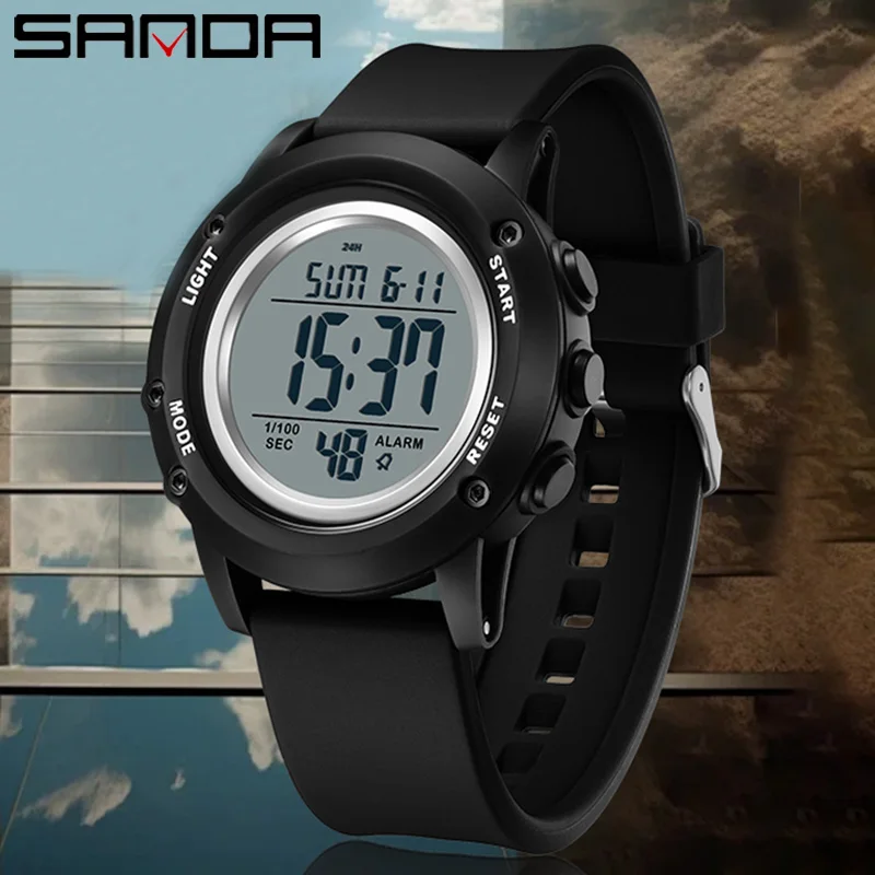 

SANDA Military Outdoor Sports Men's Watch LED Digital Countdown Waterproof Chronograph Multi functional Men's Electronic Clock