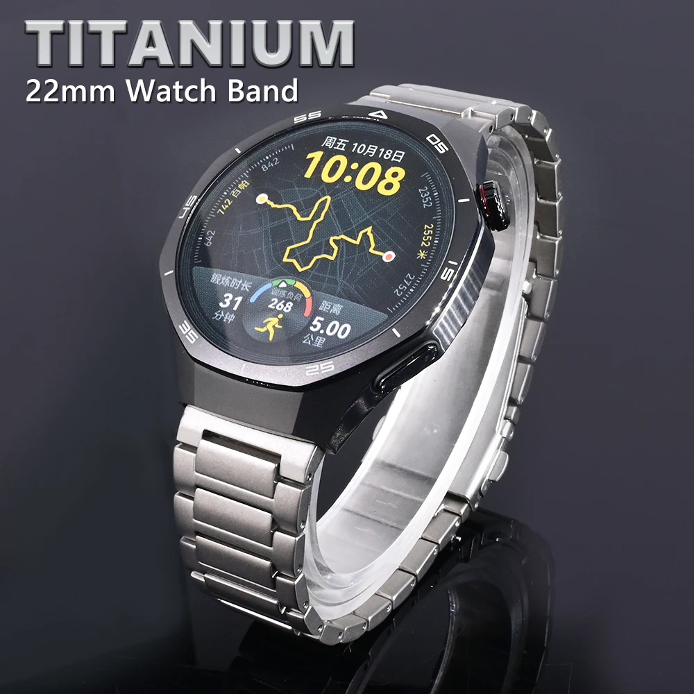 

Titanium 22mm bracelet for Huawei GT5 Pro/ GT4 46mm Business Men Strap for Amazfit Watch Balance Oneplus Watch 2/2R Luxury Band