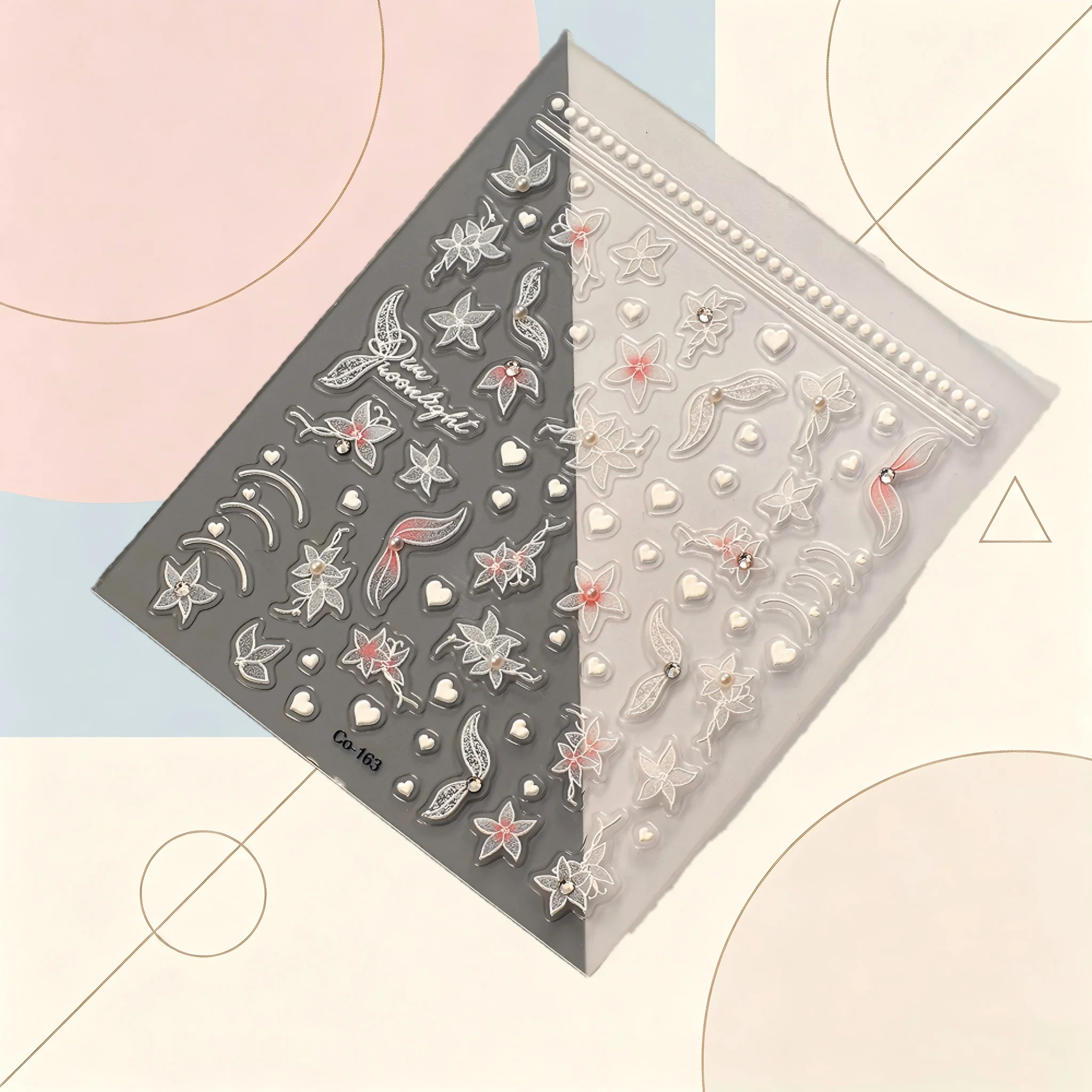 1PCS Ins Style Minimalist Pattern Nail Stickers Tiny Elements Embossed Decals Ultra Thin Elegant Office Manicure Stickers