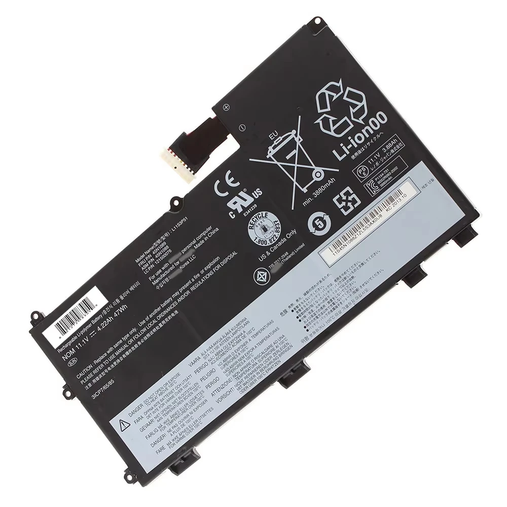 45N1089 Laptop Battery for Lenovo ThinkPad T430U L11S3P51 45N1090 L11N3P51 11.1V 47Wh