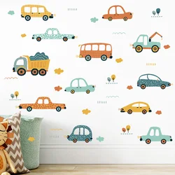 Cartoon Cars Bus Removable PVC Wall Stickers for Kids Baby Boys Bedroom Living Room Kindergarten Nursery Decor Decals DIY Murals
