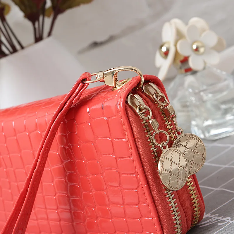 Women Wallet Luxury High Quality 2024 Pink Black Fashion Long Double Zipper Women\'s Wallets Money Coin Card Holder Purse Female