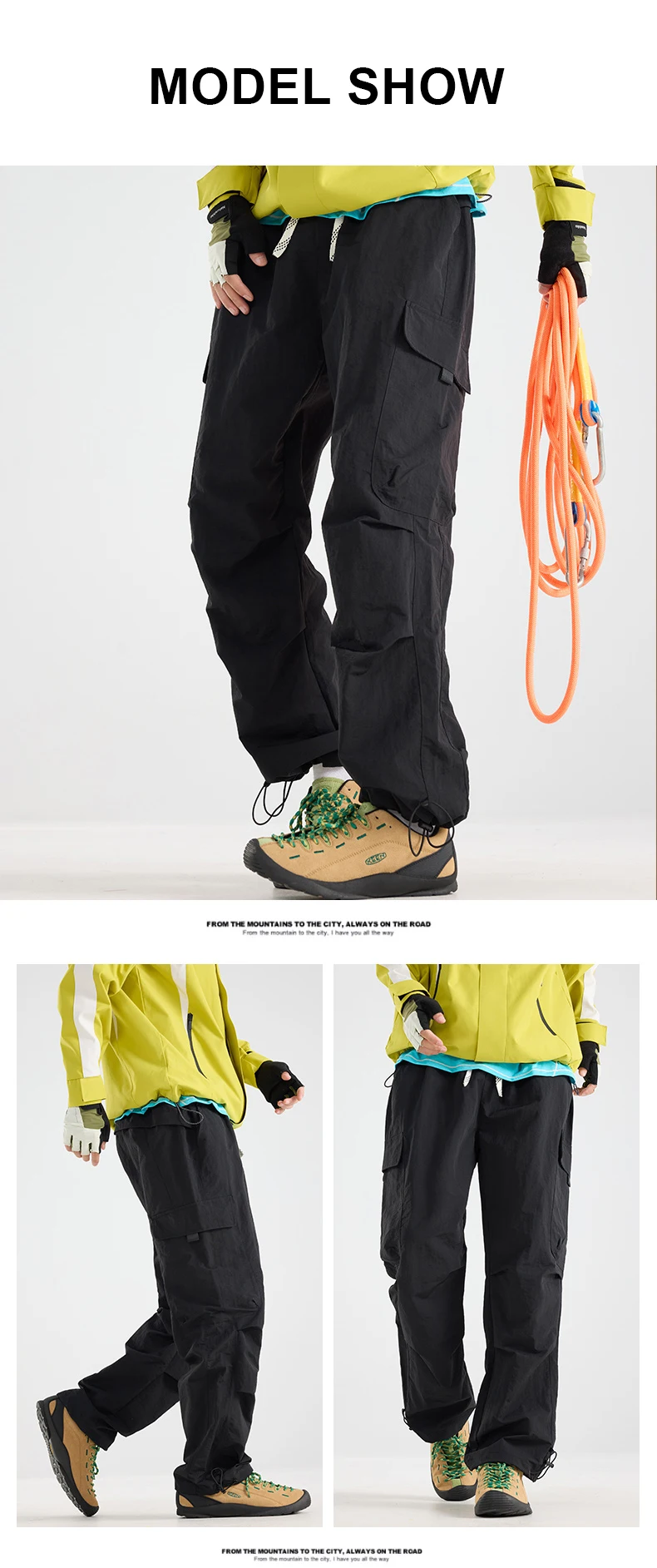 CHRLCK Wasserabweisende Wanderhose für Herren, kratzfest, modische Cargohose, atmungsaktive Hose, Angel- und Campinghose – Detail 10