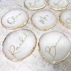 Personalized Agate Coasters Jewelry Plate Customed Nail Plate Acrylic Ring Holder Bridesmaid Gift Bachelorette Party Bridal Show