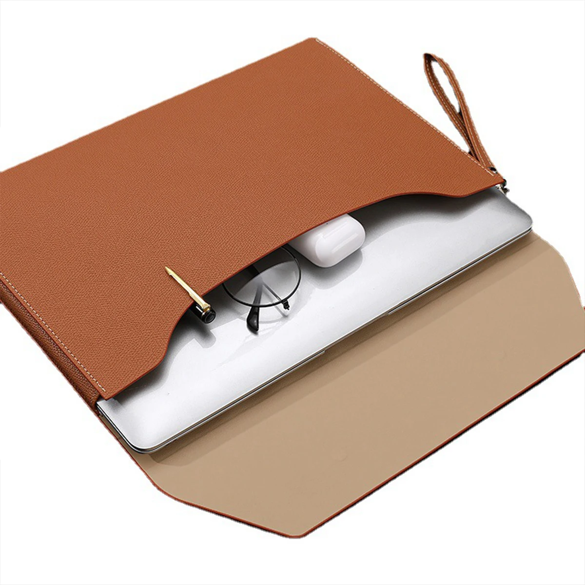 PU Leather, Three-dimensional Document Bag, Data Contract, Invoice, Large Capacity Briefcase, Tablet Bag, School Office Supplies