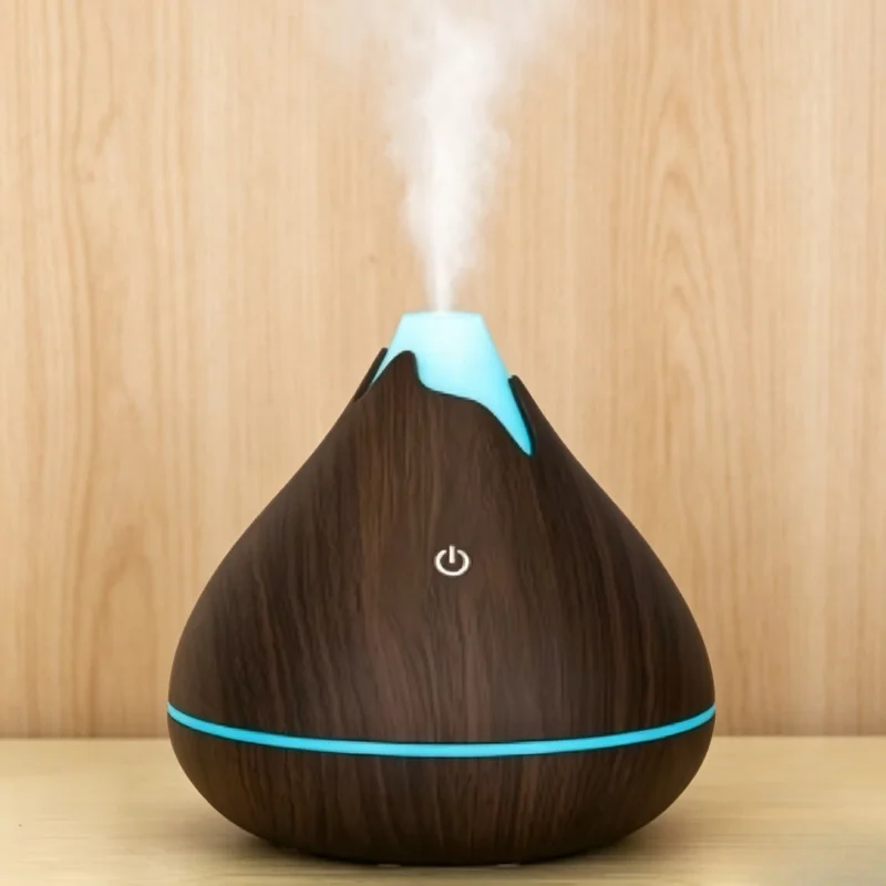 

350ML Wood Grain Aroma Diffuser Remote Control Ultrasonic Humidifier 7 Colors LED Essential Oil Mist Maker