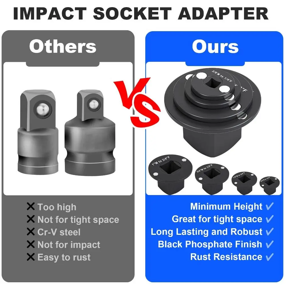 4 قطعة 4 قطعة مجموعة الانظار تأثير المقبس محول مجموعة الثقيلة مقاومة للتآكل محرك اسئلة محول مجموعة المخفض نوع #3