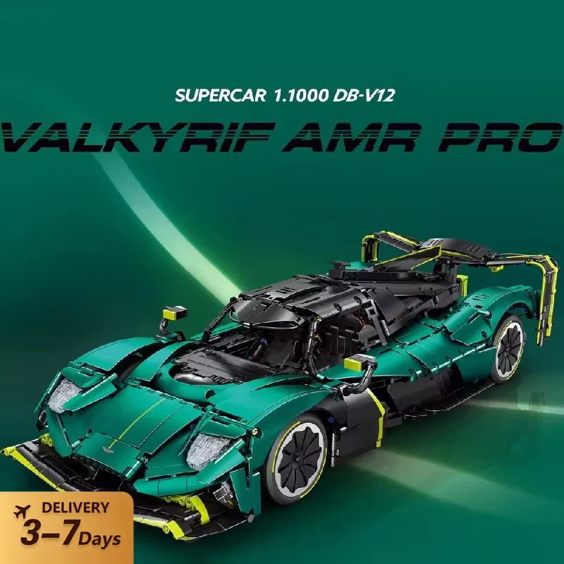  3868-teiliges AMR Valkyrie Auto Supersportwagen Baustein-Set 1:8 Technik Hochgeschwindigkeits-Sportfahrzeug Modell Bausteine Heim-Deko Kreatives Spielzeug Geschenke für Erwachsene