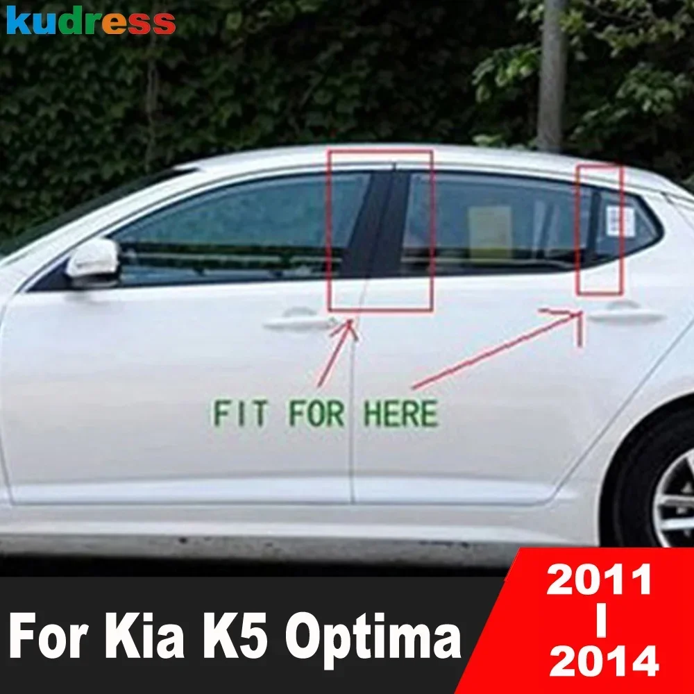 For KIA K5 Optima 2011 2012 2013 2014 Stainless Car Window Centre Pillar Cover Trim B C Pillars Post Strip Exterior Accessories