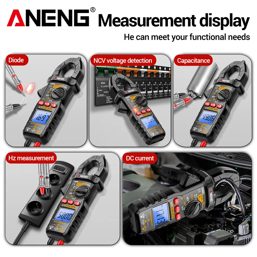 aneng-cm86-クランプメーター-ac-dc-600a電流電圧ダイオードプロフェッショナルデジタルマルチメーター-ncv電圧検出-電気技師用ツール