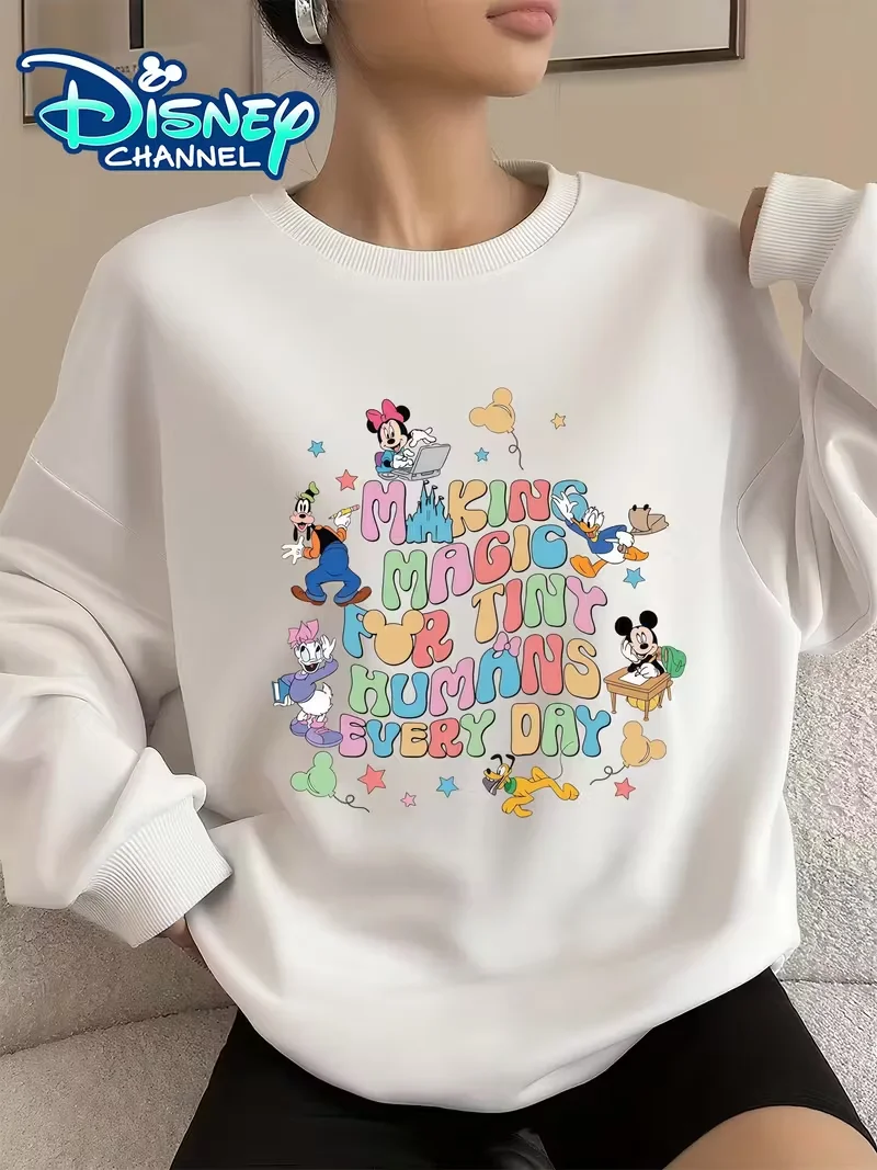 ديزني ميني ميكي القلعة الهدايا البلوز المرأة الرجال سترات قطنية عالية الجودة البلوز الخريف الشتاء الصوف المتضخم س الرقبة معاطف #1