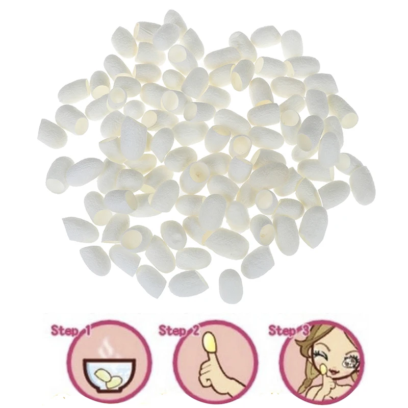 100 Pcs Silkworm Balls Purifying Whitening Exfoliating Scrub Blackhead Remover Natural Silk Cocoons Facial Skin Care