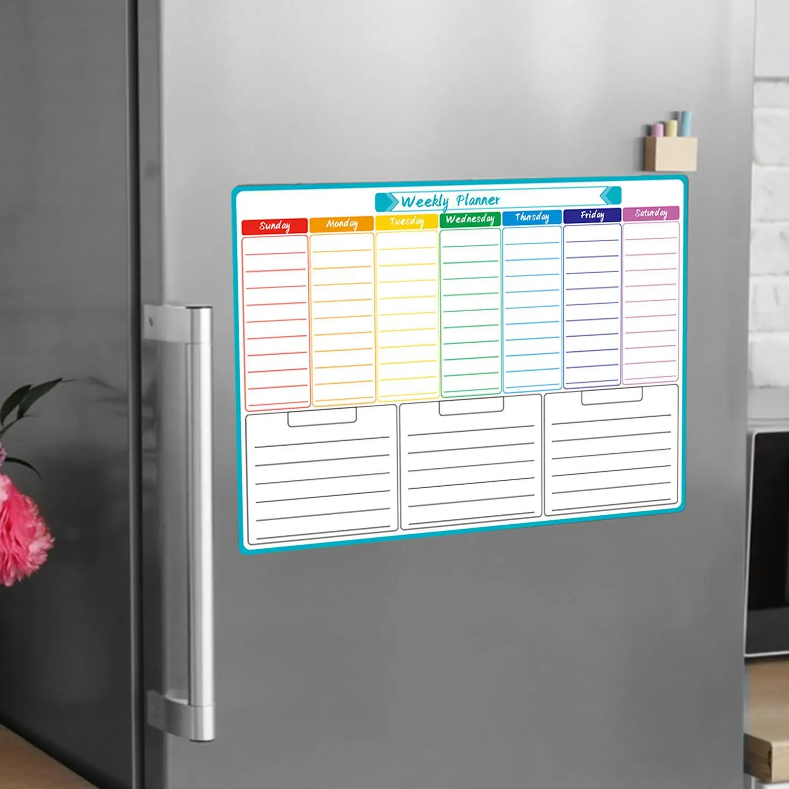 

Еженедельник для холодильника, офиса, запись встреч, доска объявлений, доска для письма