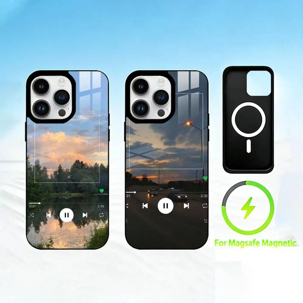 

A-Atmosphere life aesthetics Phone Case For iPhone 17 16 15 14 13 12 Pro Max Plus for Mirror Wireless Magnetic Cover