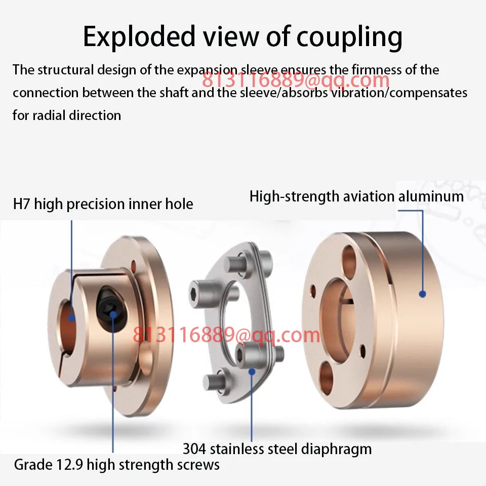 

Новая одинарная и двойная диафрагменная фланцевая муфта Гибкая высокоточная эластичная муфта серводвигателя с высоким крутящим моментом