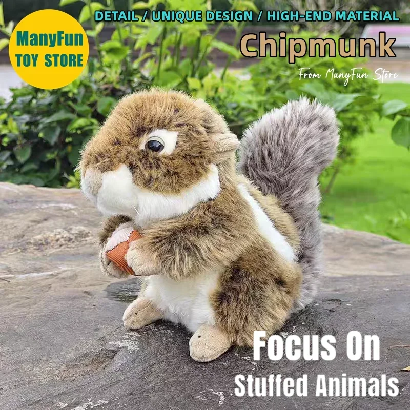Chipmunk Plush Toy Realistic Tamias Plushie Lifelike Squirrel Stuffed Animal Simulation Doll Toy Kids Gift Collectors