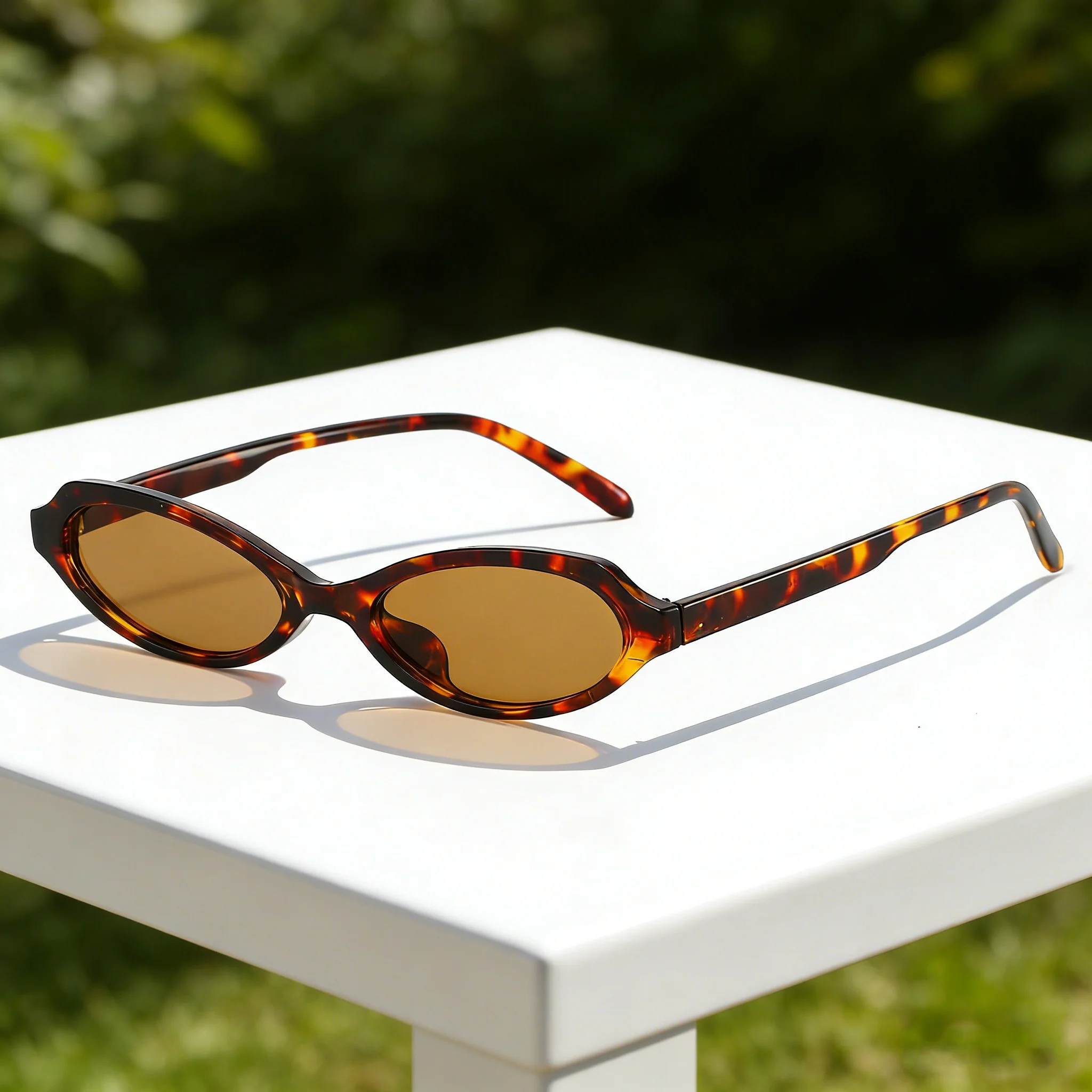 

2026 New Fashionable Personalized Elliptical Small Frame Women's Sunglasses Retro Ultra Light Neutral UV400 Sunscreen Glasses