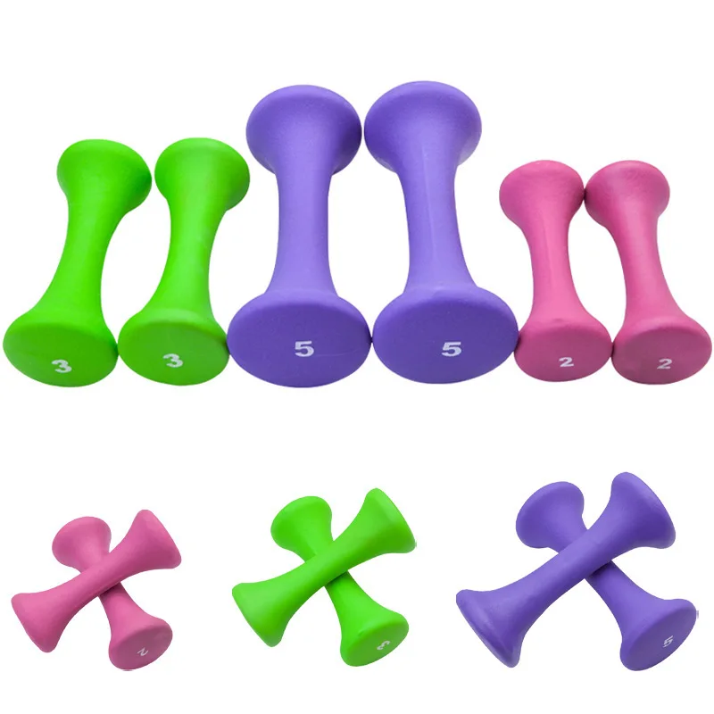 

Hourglass Plastic Coated Dumbbell Unisex Home Outdoor Body Shaping Fitness Set