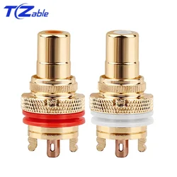 HiFi Plug Connector RCA Audio Connector Female Socket Chassis For CMC Connectors Rhodium Plated Copper Jack Copper Plug