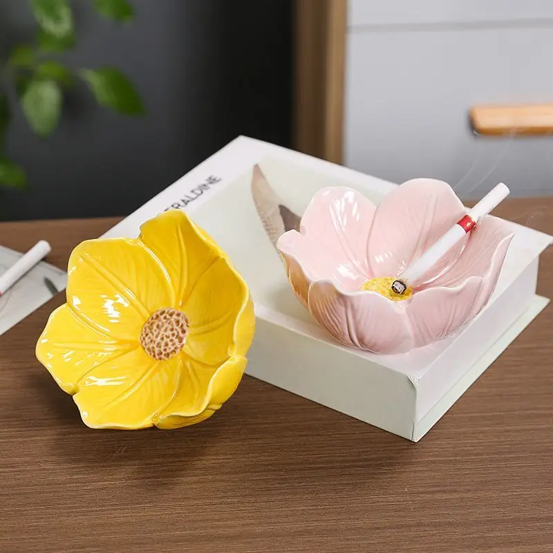 

Креативная керамическая пепельница в форме тюльпана, принадлежности для украшения журнального столика для дома, гостиной, портативные пепельницы в простом стиле, 1 шт.