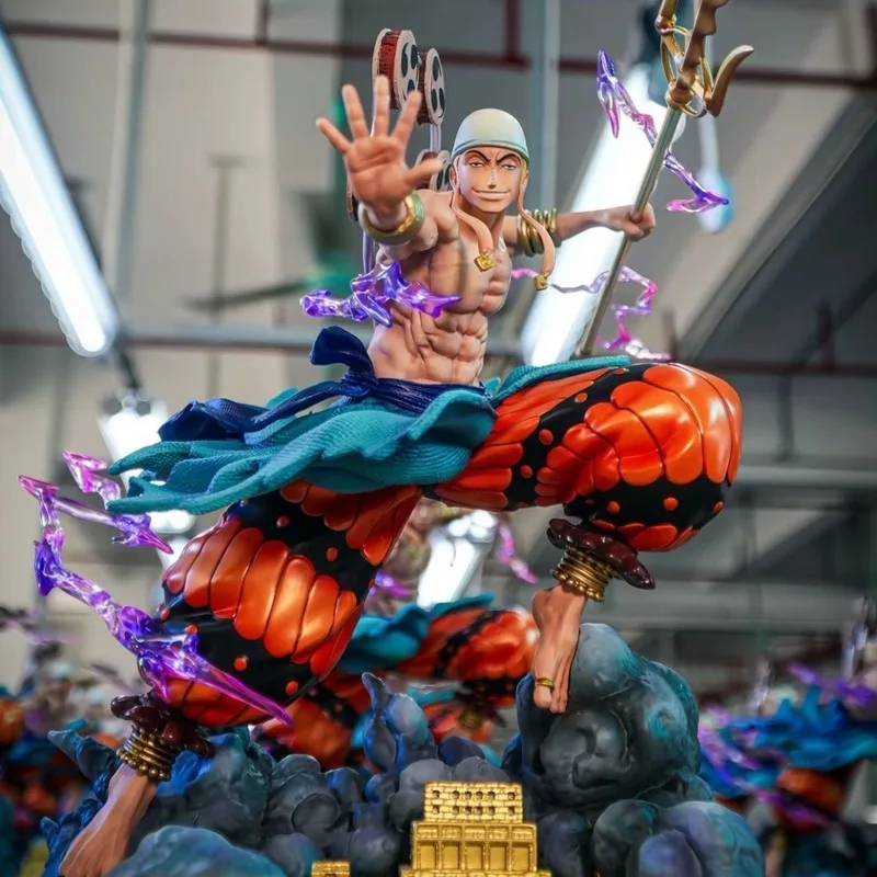 

27cm High Quality Jt Thunder God Aini Road One Piece Handmade Gk Statue Anime Model Play Desktop Ornament Boy Birthday Gift