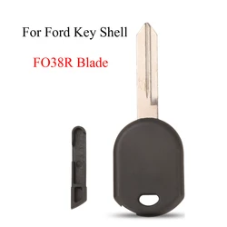 Jingyuqin 10PCS Transponder Key Shell Car Blanks Case FO38R Blank Blade per Ford C-Max F350 Escape Fiesta F150 Mustang